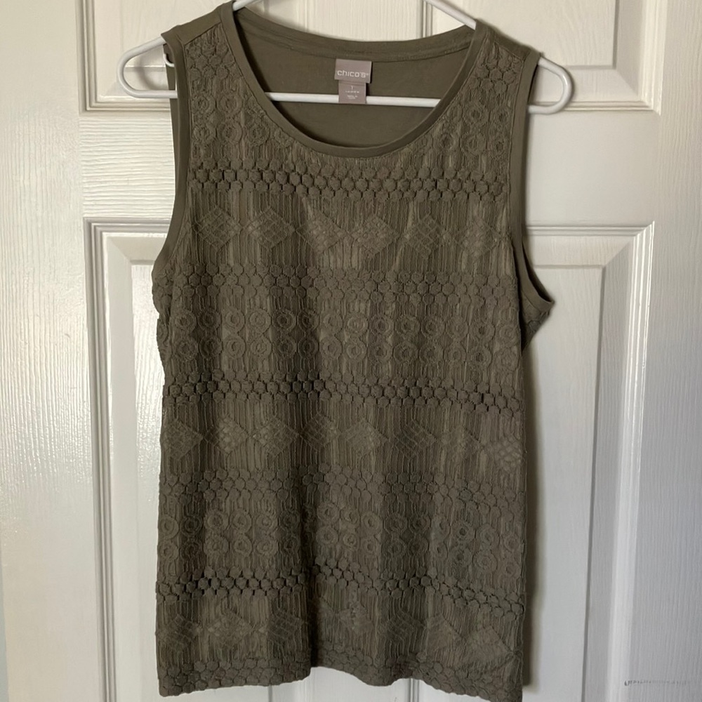 CAbi Olive Green Size 1 sleeveless Tank Top